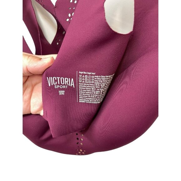 Victoria's Secret Angel Max Wireless Sports Bra Burgundy Wine color Size 32DDD - Picture 2 of 3